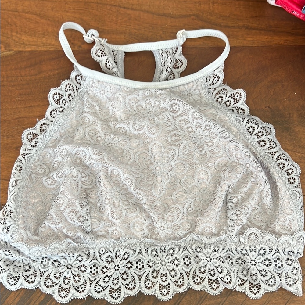 White Lace High Neck Bralette